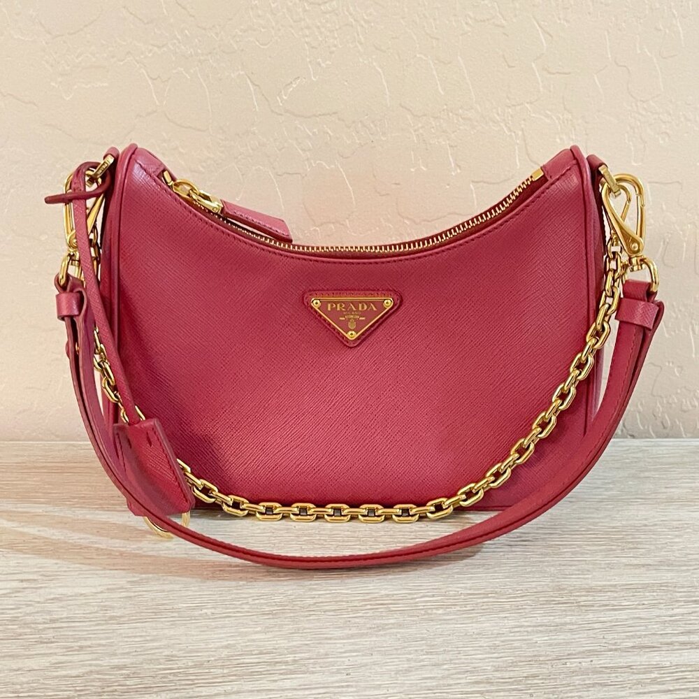 Prada Re-Edition Mini Saffiano Leather Bag Bruyere Pink Mint Condition!! - Picture 2 of 16